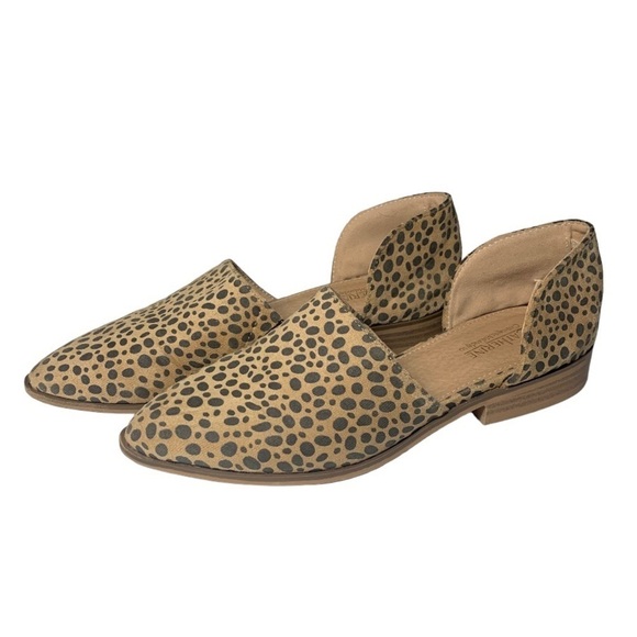 Catherine Malandrino D'Orsay Flats Size 6.5 US Tan Brown Cheetah Print Spotted - Picture 1 of 9